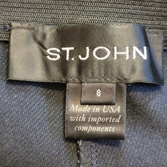 ST. JOHN High Rise Ankle Zipper Pull On Crop Ankle Blue Skinny Denim Jean Size 8 - Picture 11 of 12